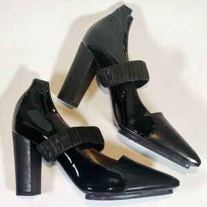 Malloni black leather & patent maryjane pumps, EU41, NWT